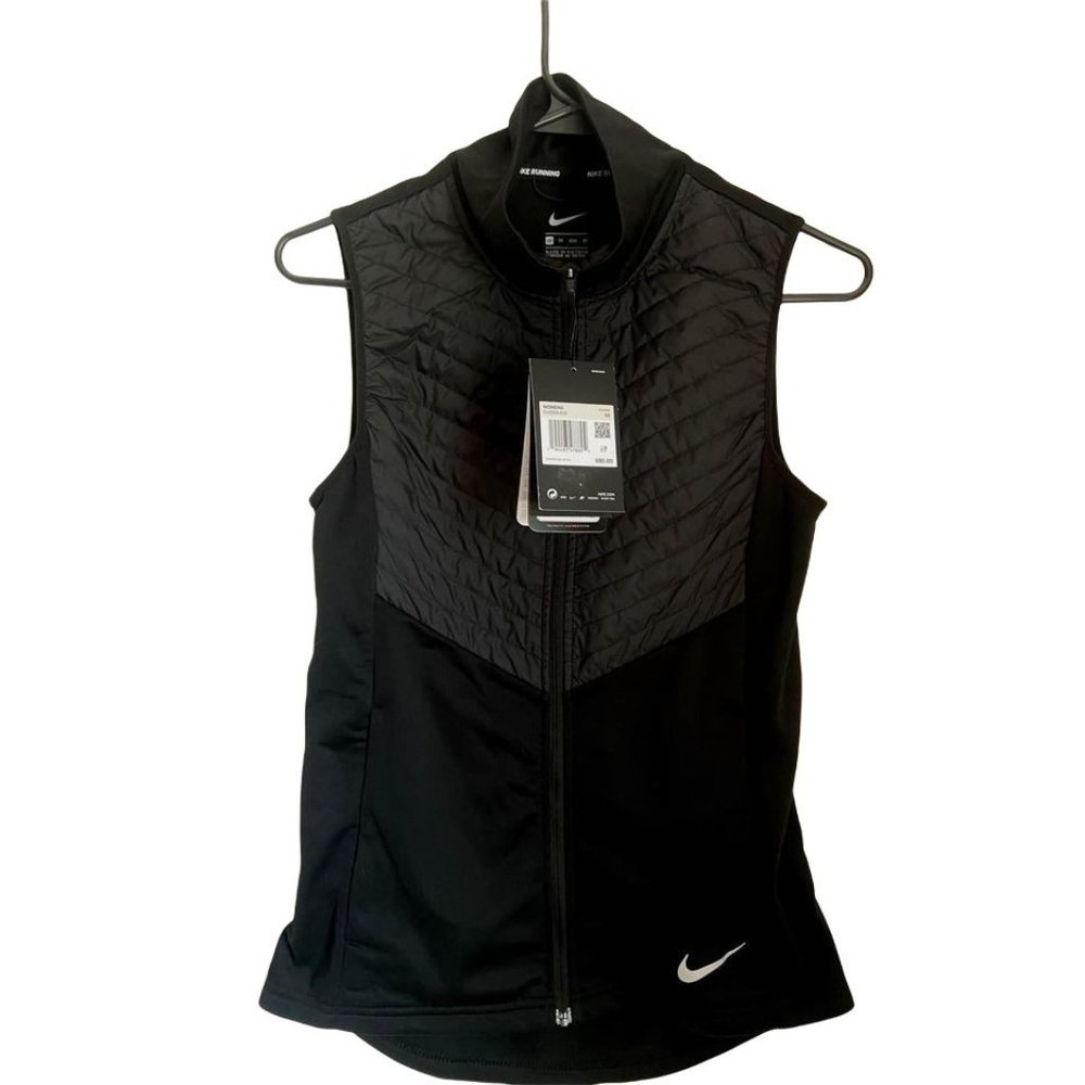 Reg. $90 NIKE RUNNING-Aerolayer Thermore Lightweight Repel Vest Black XS